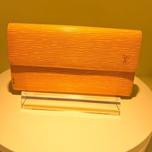Louis Vuitton Yellow and Purple EPI long trifold wallet